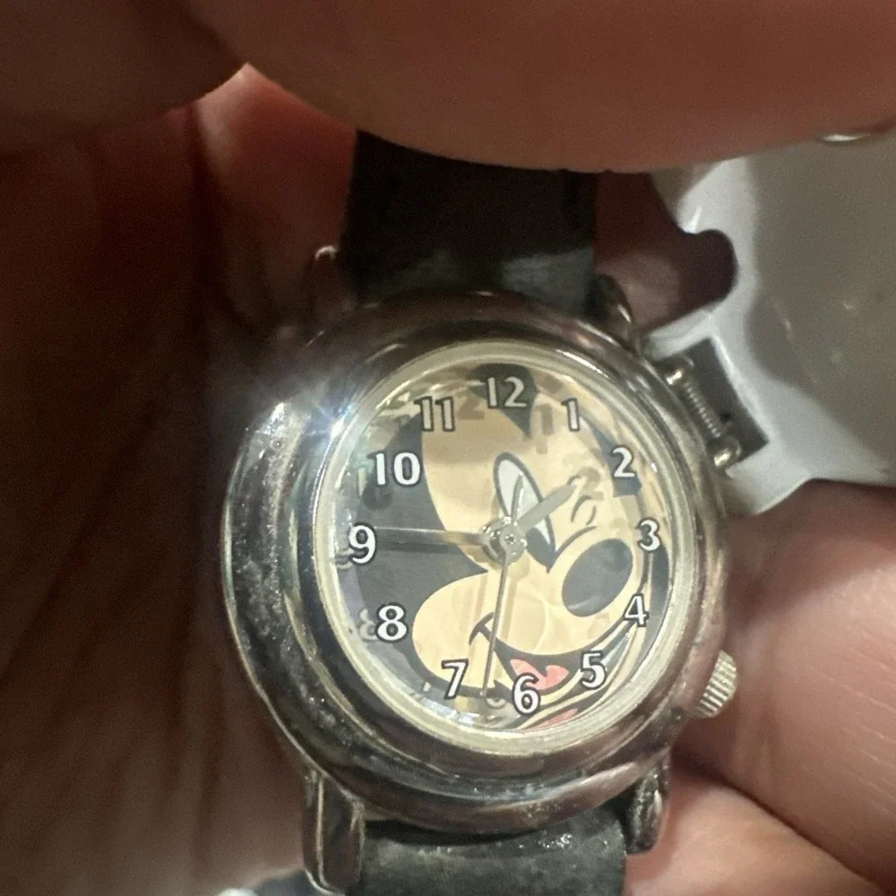 Working VTG Disney Mickey Mouse By S11 MU0107 Glove‎ Flip Cover Kids Watch 24mm